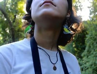 Image 2 of Birds of Puerto Rico • Acrylic Earrings • San Pedrito Earrings • Bananaquit Earrings 