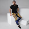 BOSSFITTED Navy Blue and Gold AOP Men's Joggers
