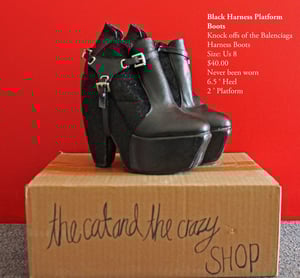 Image of Black Harness Platform Boots