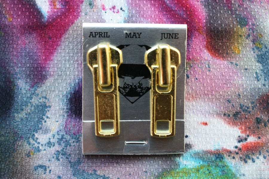 Image of Gold Zippers (Big), Zipper Pull Earrings