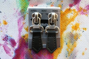 Image of Pointed Leather, Zipper Pull Earrings