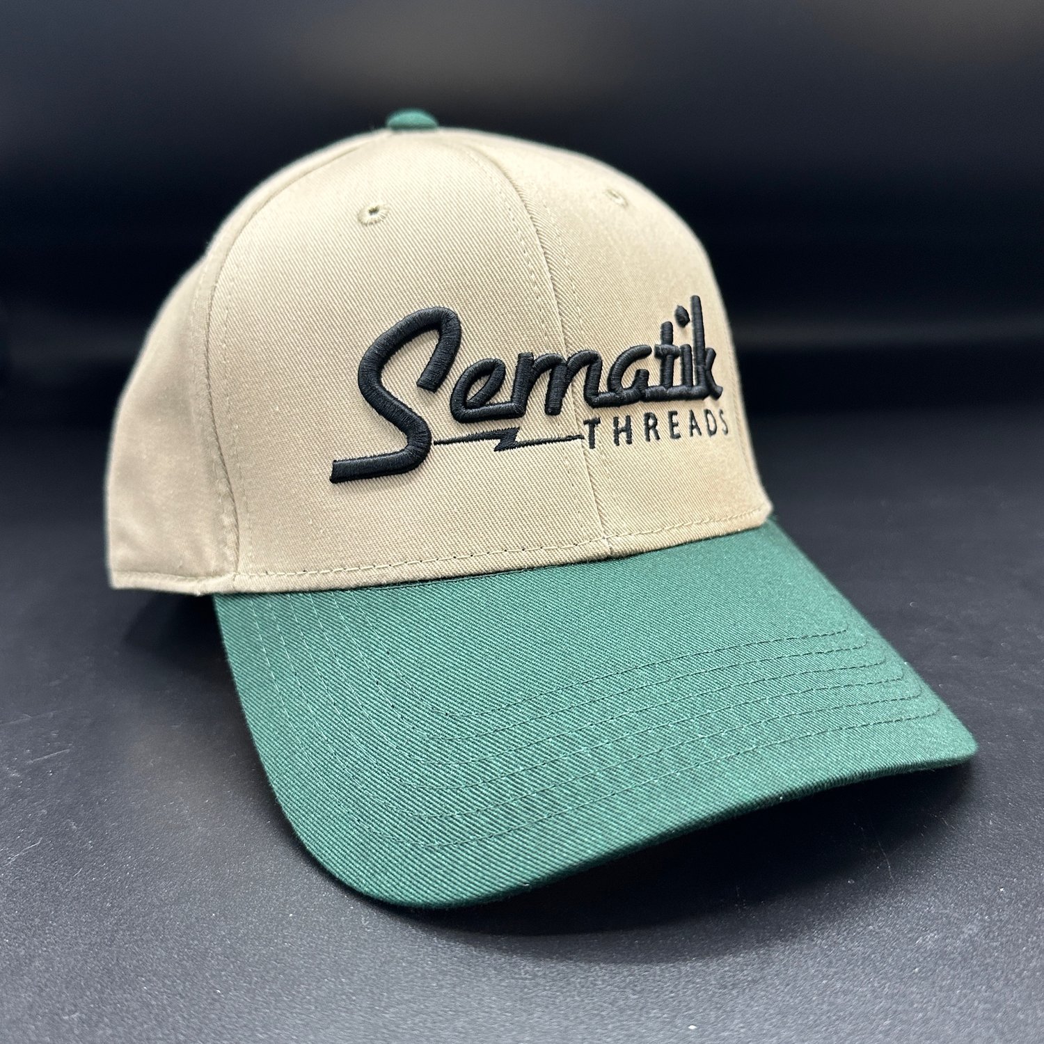 Image of STREAMLINE SNAPBACK HAT - DARK GREEN/KHAKI