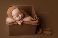 Image 1 of Toffee Garter Stitch Bonnet + Flat Ties 