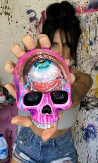 Image 5 of “TALISMAN” PAINTED 3D SKULL 4”x3.1”x3.2”