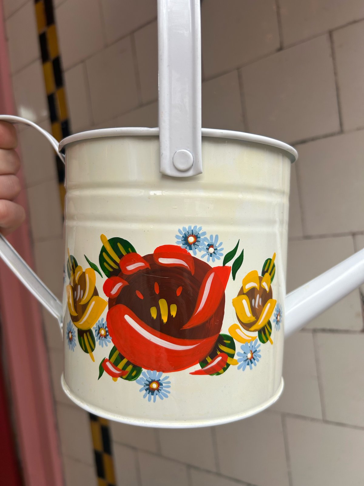 Image of Watering Can with Canal Boat Roses *DISCOUNTED*