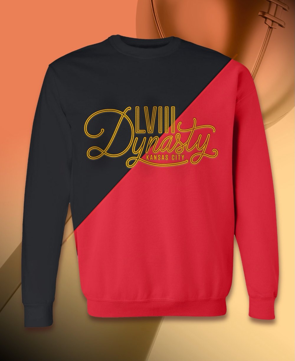 Image of Dynasty Embroidered Diagonal Colorblock Sweatshirt