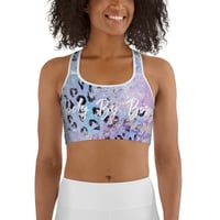 Image 1 of BOSSFITTED Glitter and Cheetah Print Sports Bra