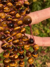 Image 1 of Yellow Tiger's Eye Mala, Yellow Tiger's Eye 108 Beads Japa Mala, Yellow Tiger Eye Gemstone Necklace