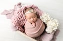 Dusty Rose Newborn Bonnet Wrap & Layer Photography Prop Set