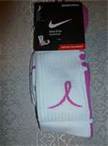 Image of Kay Yow White/Pink Breastcancer awareness elite socks size large