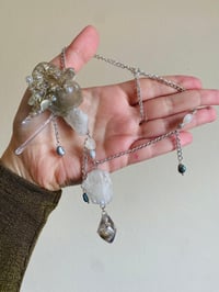 Image 5 of 🤍Lichen Raw Quartz Crystals Orchid Necklace🤍