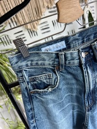 Image 2 of Zara distressed long denim 