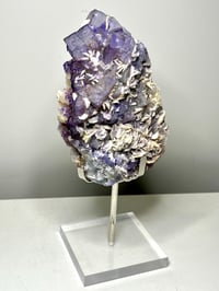 Image 1 of QR Code Fluorite & Barite Specimen On Stand #2585