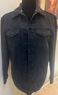 Image 2 of Vintage Black Denim Jean Jacket Stevie Nicks