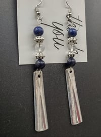 Image 4 of Handcrafted Earrings with Lapis Beads