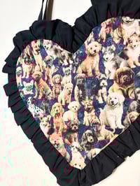 Image 3 of Puppy Love Heart Bag – Black Ruffle Edition 