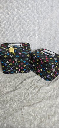 Image 1 of Black colorful 2pc keepsake/travel makeup set