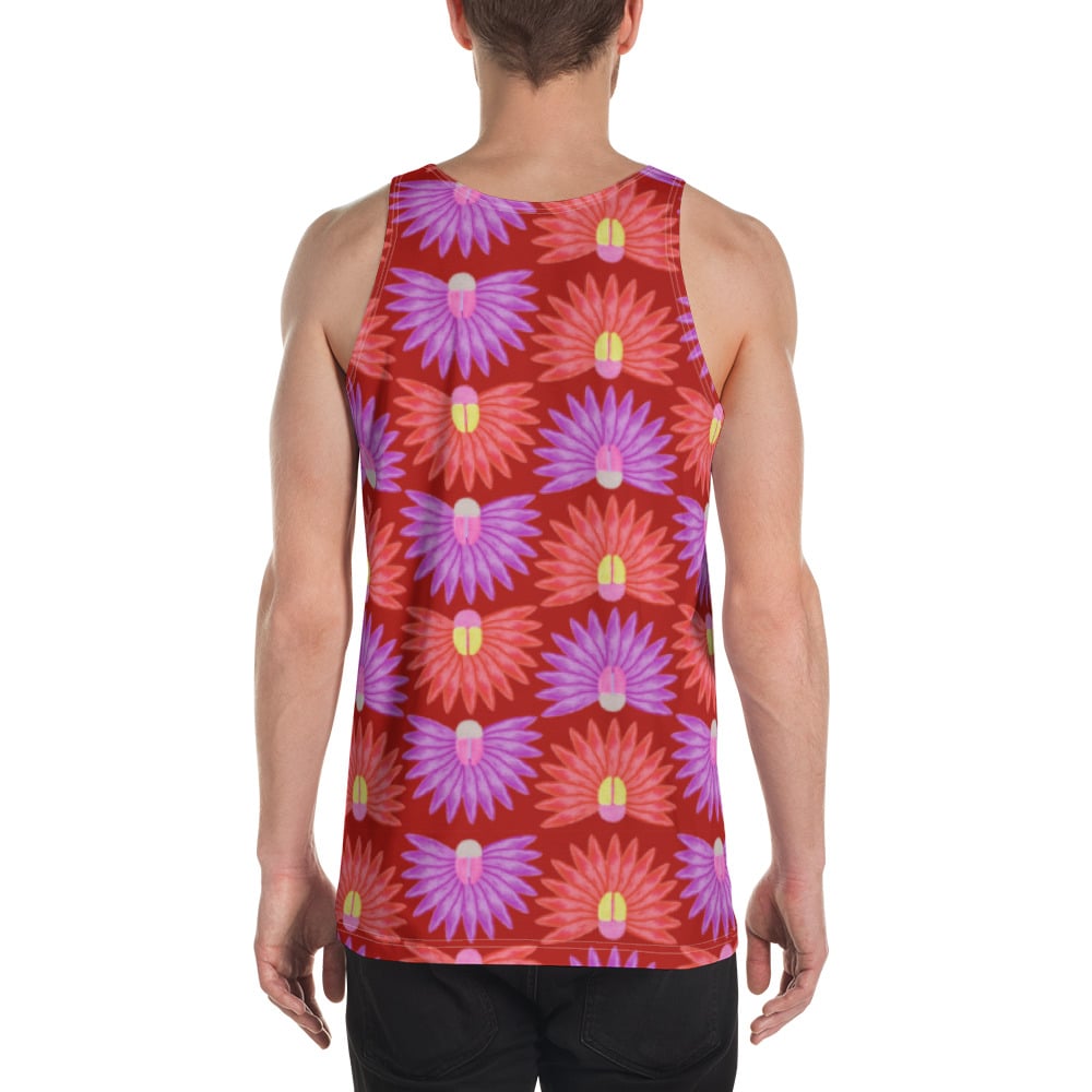 Image of Beetle Leaf Unisex Tank Top Rufous Red