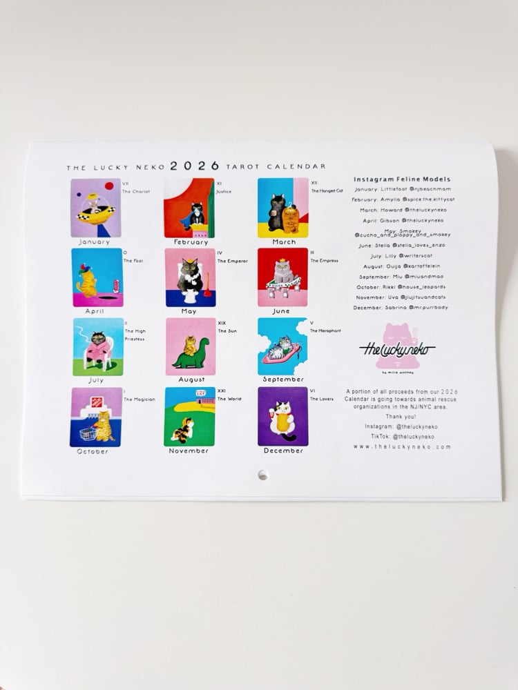The Lucky Neko 2026 Tarot Calendar  Image 2