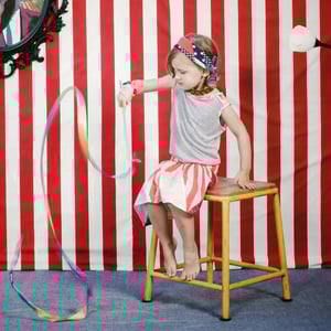 Image of Fortune Skirt in Stripes/Scallop