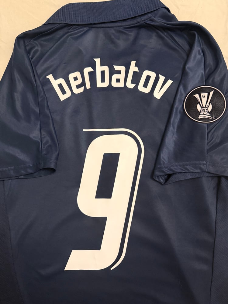 Image of Tottenham Hotspur “BERBATOV 9” 2007/08 Away Shirt + UEFA patch   (M)