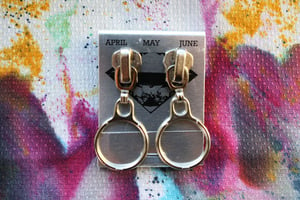 Image of Silver Rings, Zipper Pull Earrings