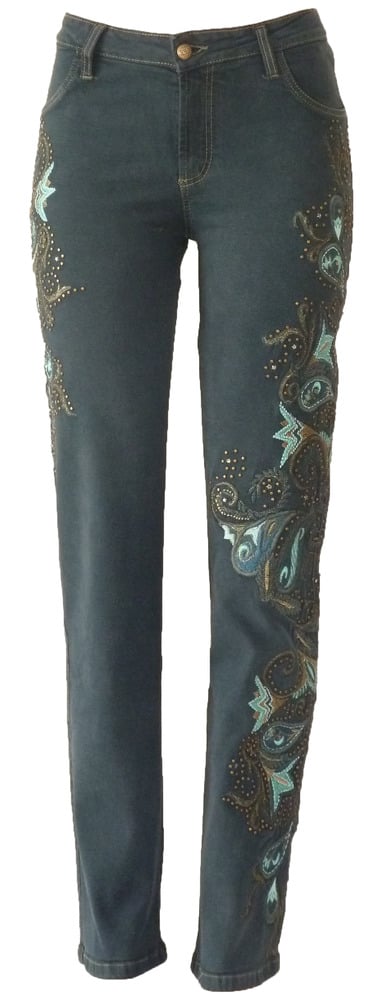 Teal 'Carnival' Jeans 12W121P