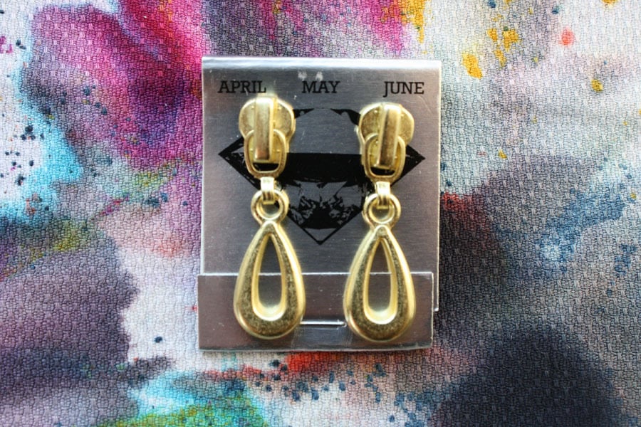 Image of Gold Drops, Zipper Pull Earrings