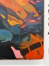 Image 2 of Lean Into Me - 18x24" Acrylic on wood panel