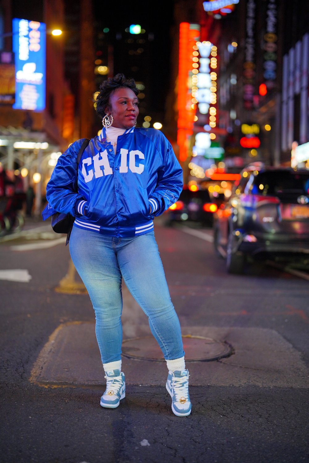 Image of Blue Chic Varsity Jacket 