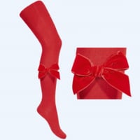 Image 2 of Velvet Bow Tights 