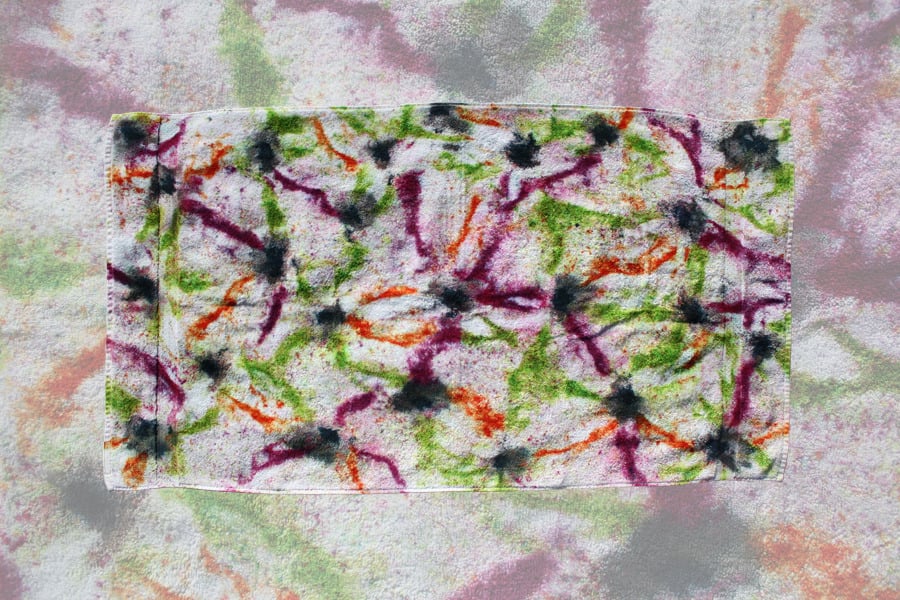 Image of Beach Towel, Seafoam "Black Holes" Pattern