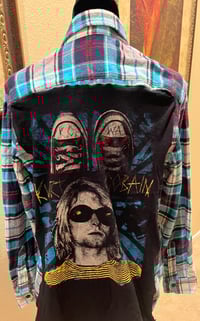 Vintage Blue/Red/Black/White Flannel Shirt Kurt Cobain