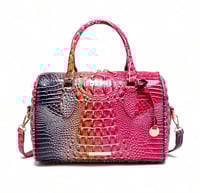 Image 1 of Colorful Rose + Blue crocodile purse 