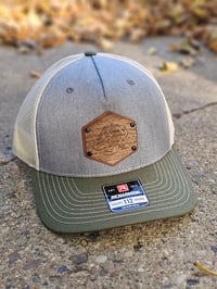 Image 1 of Bison Wood Veneer Leather Patch Hat R112