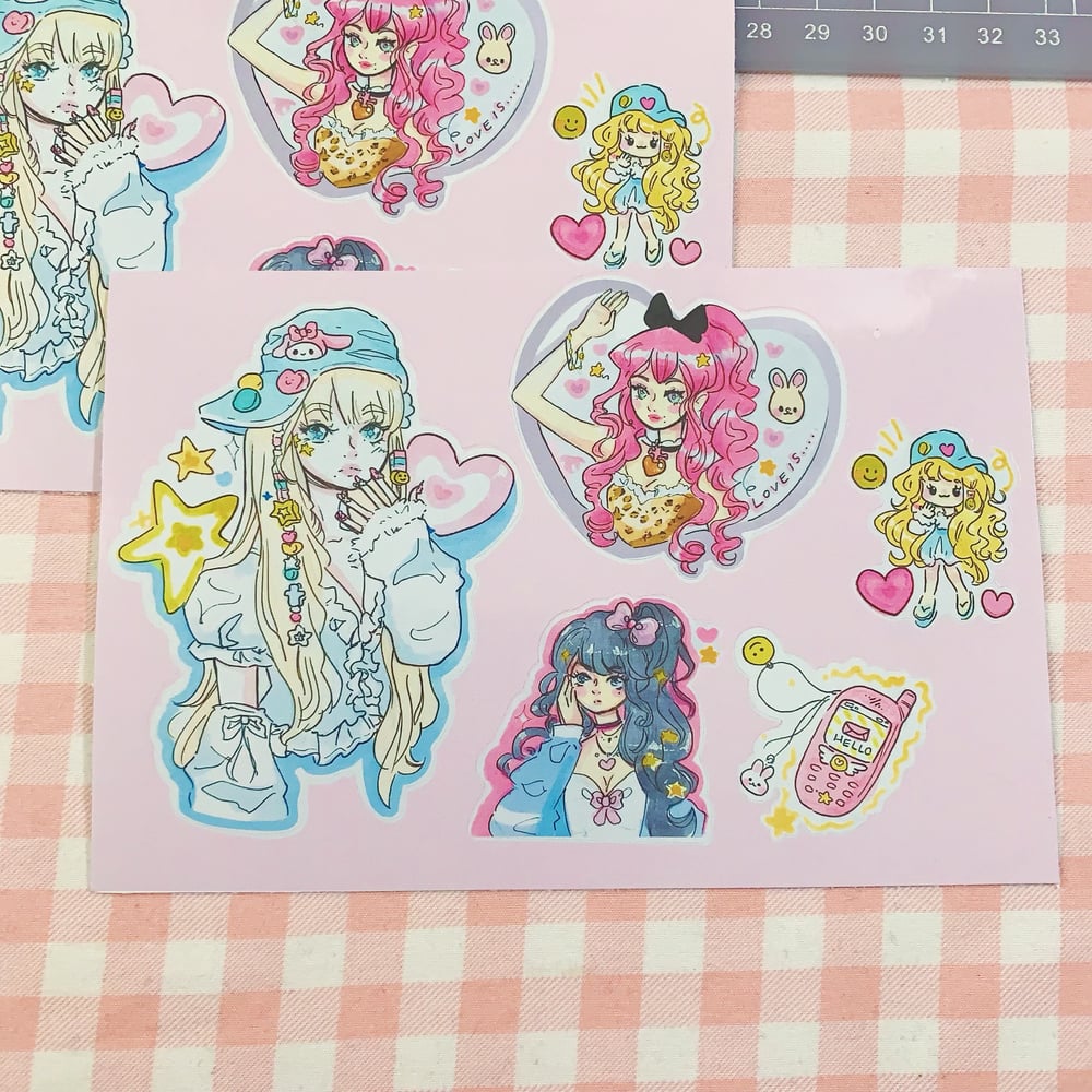 Image of Pink Fashion Sticker Sheet