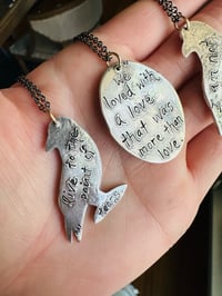 Image 5 of sterling silver Camus quote raven pendant 