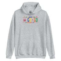 Image 3 of A CAPITAL CITY GOGO "MULTICOLOR LICENSE PLATE" Unisex Hoodie by MITCHCRAFT