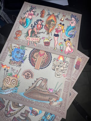 Image of 11”x14” Disney Tiki 4 Sheet Flash Set with line stencil sheets 