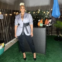 Image 2 of Gray Belted Blazer (NEW)