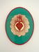 Image of Sacred Heart Oval Aqua/Gold leaf 20cm