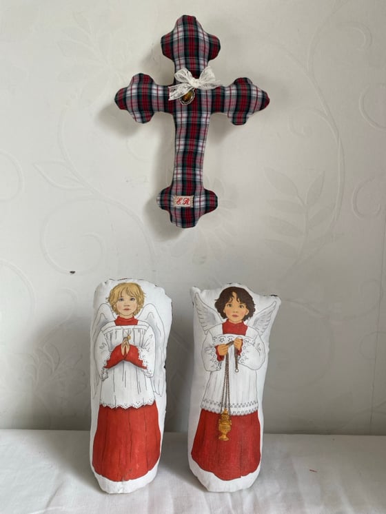 Image of Petite croix  décorative en tissu 