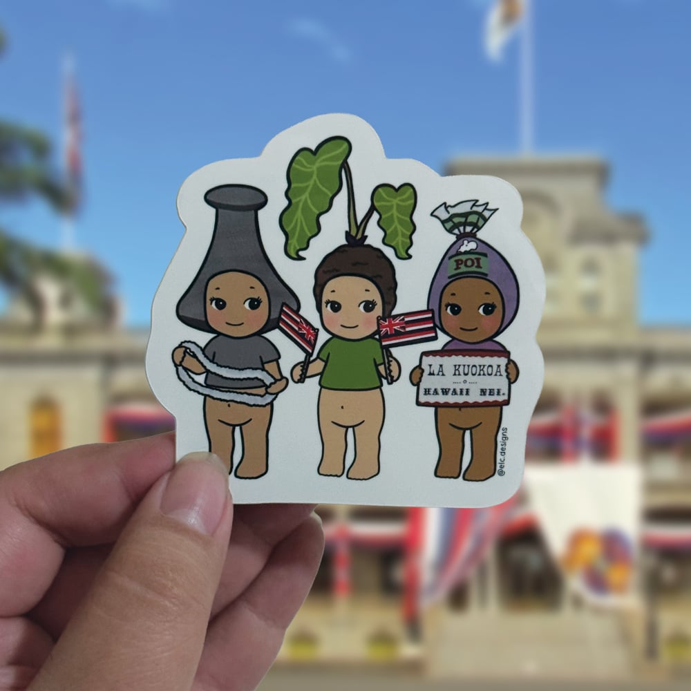 Image of Pāpale Pēpē Lā Kūʻokoʻa Behbehs Sticker