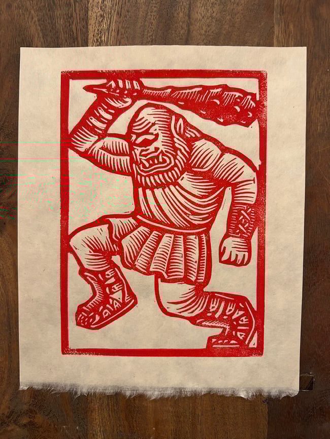 Greek Beasts Block Print Set