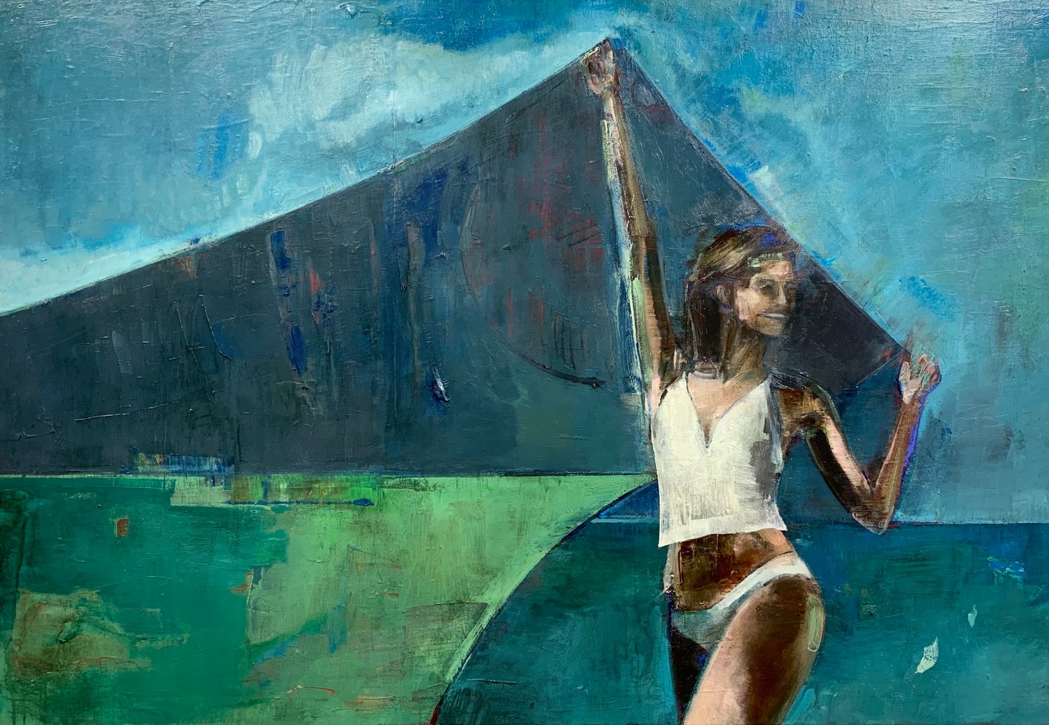 Image of Painting / maleri / "Et øjeblik XI – I shaped the world for you" / 90x130 cm