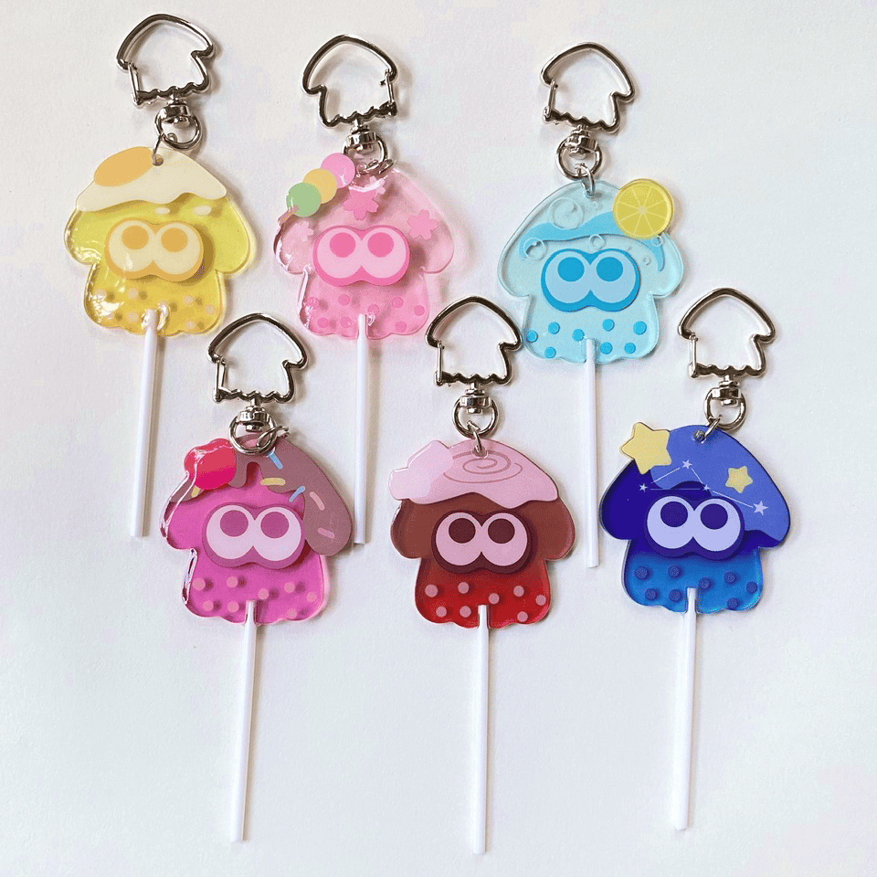 Image of Squid clear lollipop charms - Splatoon 3