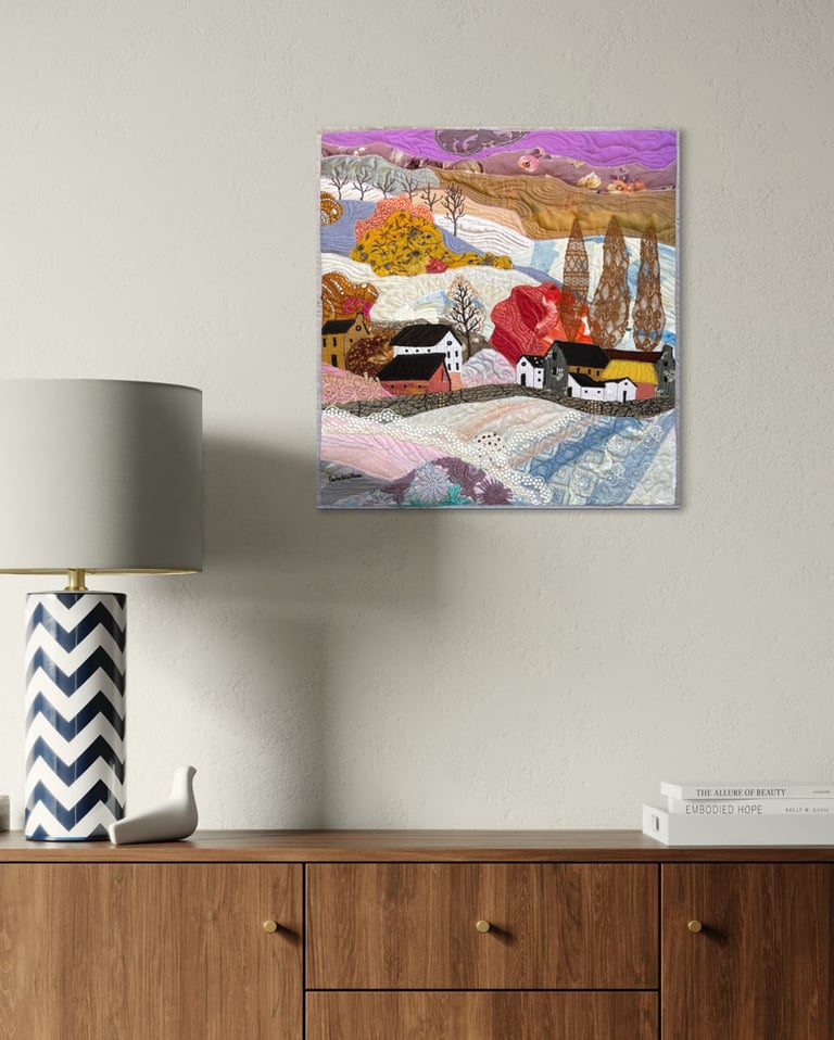 ‘Winter lace’ - winter art quilt, 57x54 cm Image 10