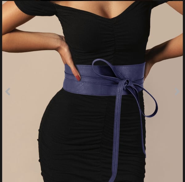 Image of Wide Faux Leather Wrap Belt