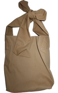 Image 1 of oversized bow tote-khaki