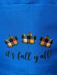 Image 4 of Turkey Love Fall Apron (blue)